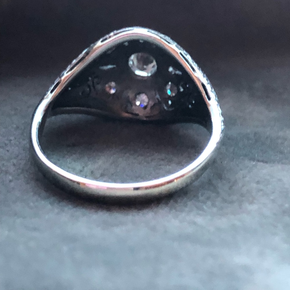 Antique platinum 14k diamond ring - Picture 5 of 13